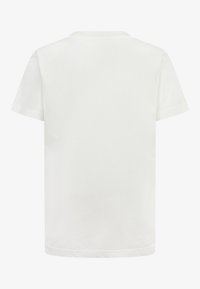 White cotton t-shirt with short sleeves, crew neck, and a straight hem. The fabric appears smooth and unembellished.