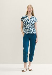 TOM TAILOR Bluse - blue abstract floral design