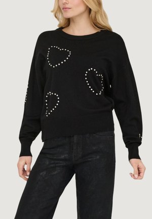 BEE HEART BLING ONECK - Pullover - black