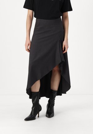 VMINA  SKIRT - Maxi skirt - dark grey melange