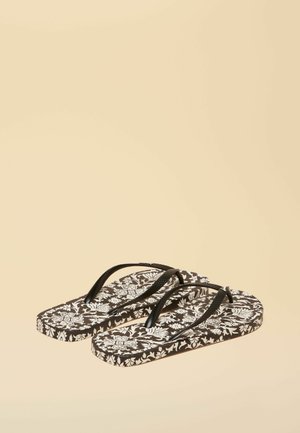 Joules, REGULAR FIT -  PRINTED FLIP FLOPS  - Klipklapper - black ecru