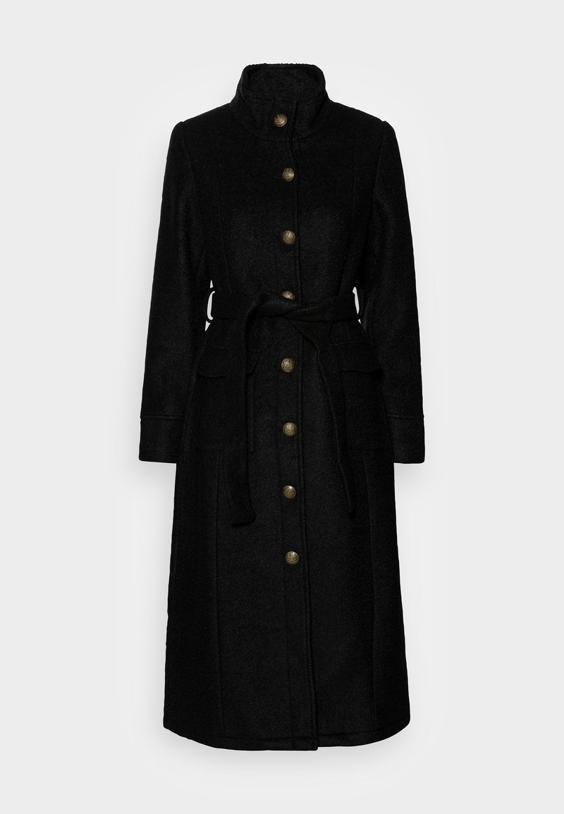 Cream CRANNABELL LONG COAT - Classic coat - pitch black/black - Zalando.ie
