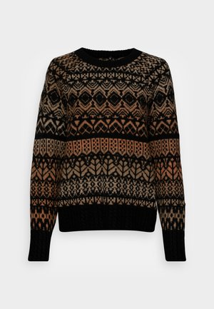 ONLAIDA FAIRISLE  - Jumper - black humus toasted coconut space