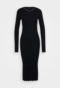 Vero Moda Tall VMNINA O NECK CALF - Vabalt langev kleit - black/birch