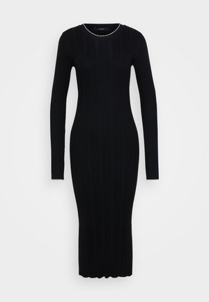 Vero Moda Tall VMNINA O NECK CALF - Pouzdrové šaty - black/birch
