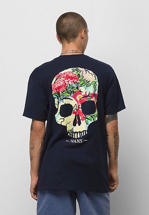 STRANGE BLOSSOMS SS - Print T-shirt - navy