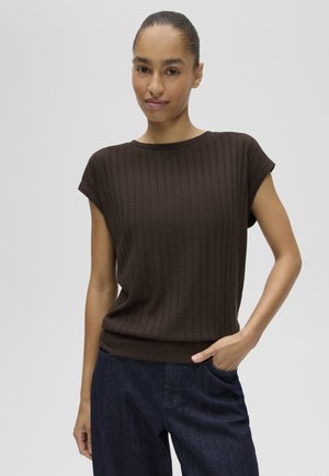 OPUS, RELAXED CLEAN TEXTURED LOOK - T-Shirt basic - affogato