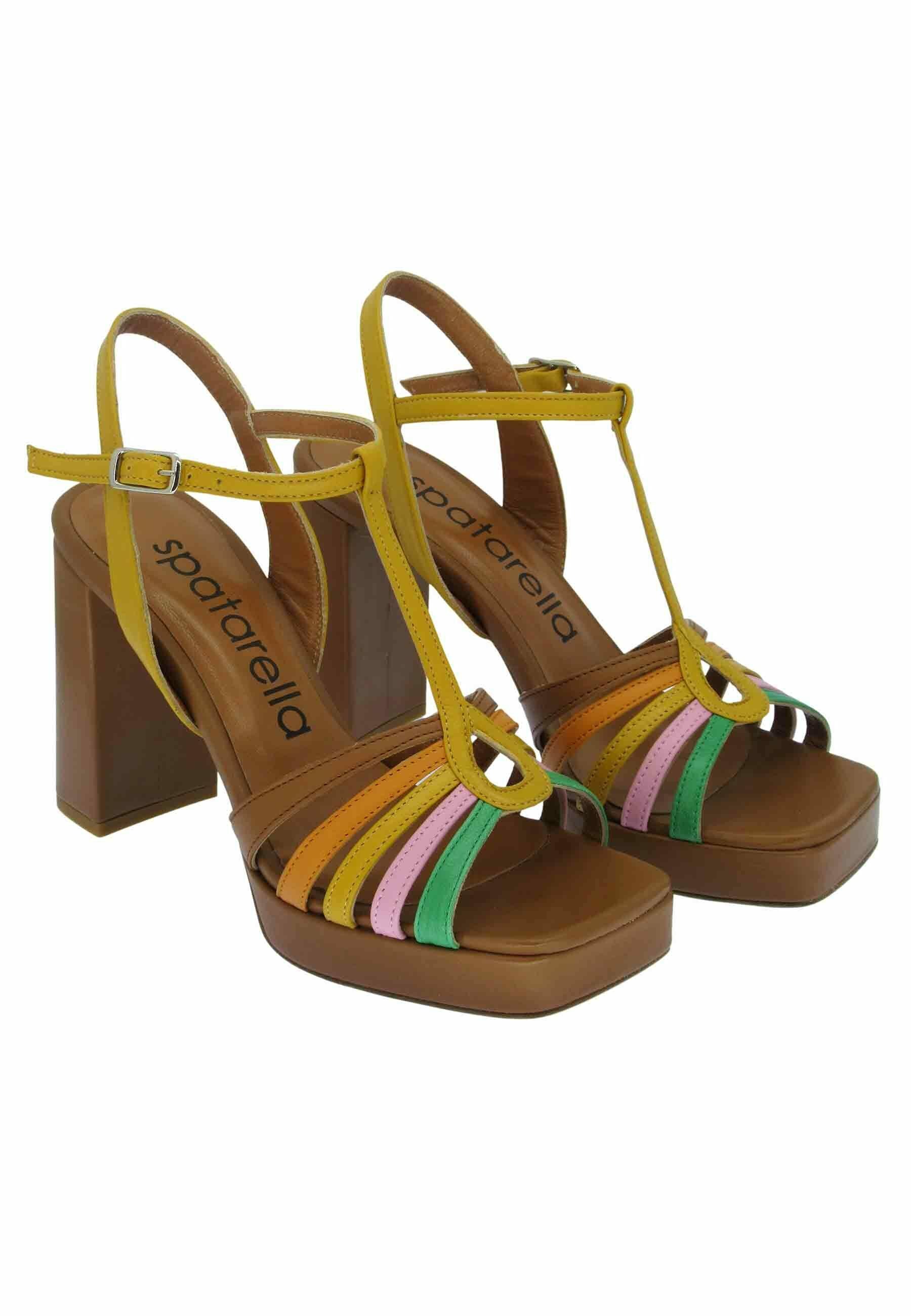 SPATARELLA Sandali donna in pelle bianca con tacco alto e plateau e  cinturino alla caviglia - Spatarella - Spatarella.eu