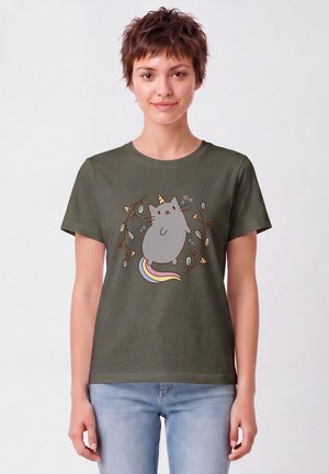 watapparel, UNICORN CAT - T-Shirt print - khaki