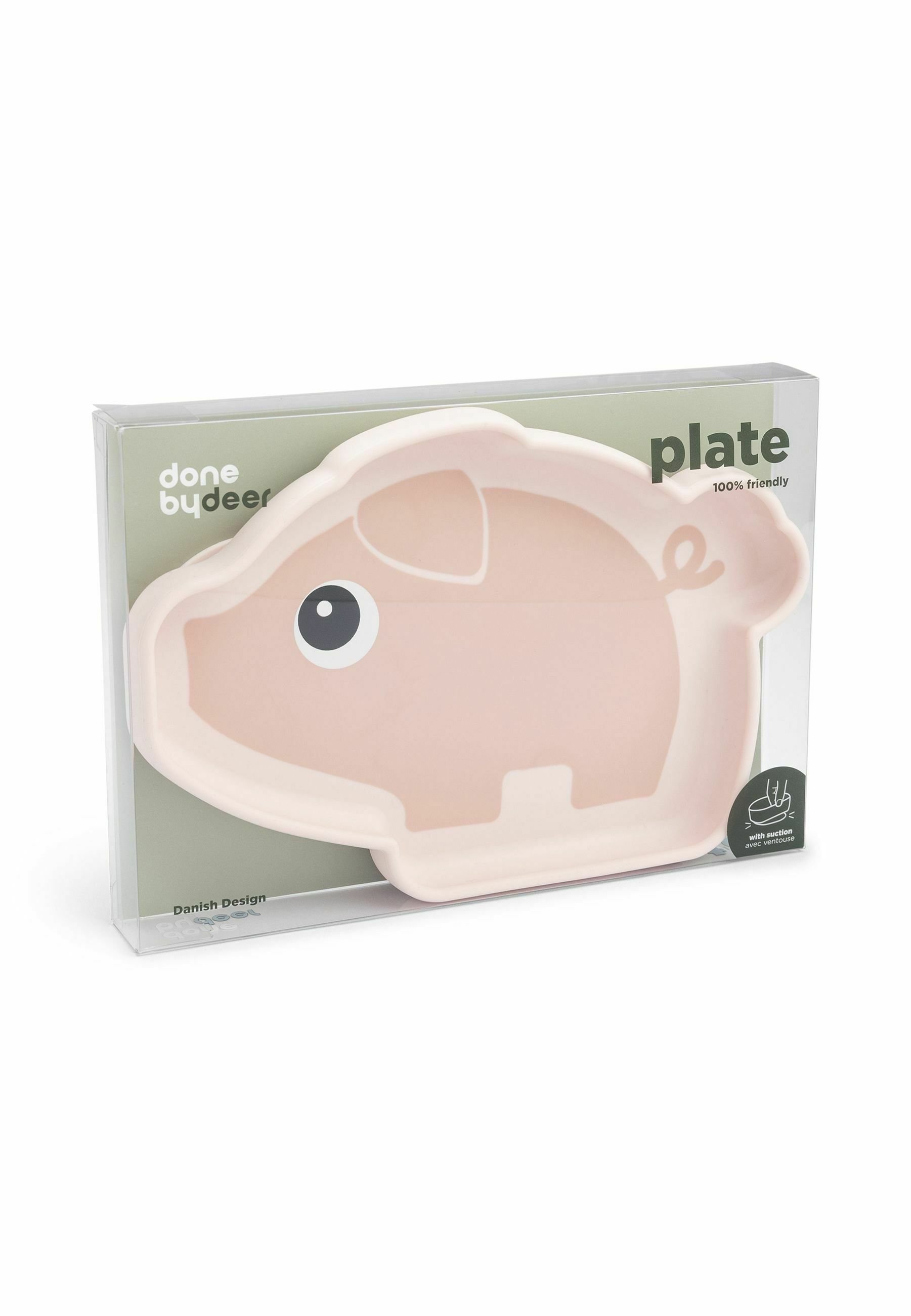 Assiette Bébé En Silicone Stick&Stay Done By Deer - Avec Ventouse, 3 Compartiments, 100% Qualité Alimentaire (Rose) - 6