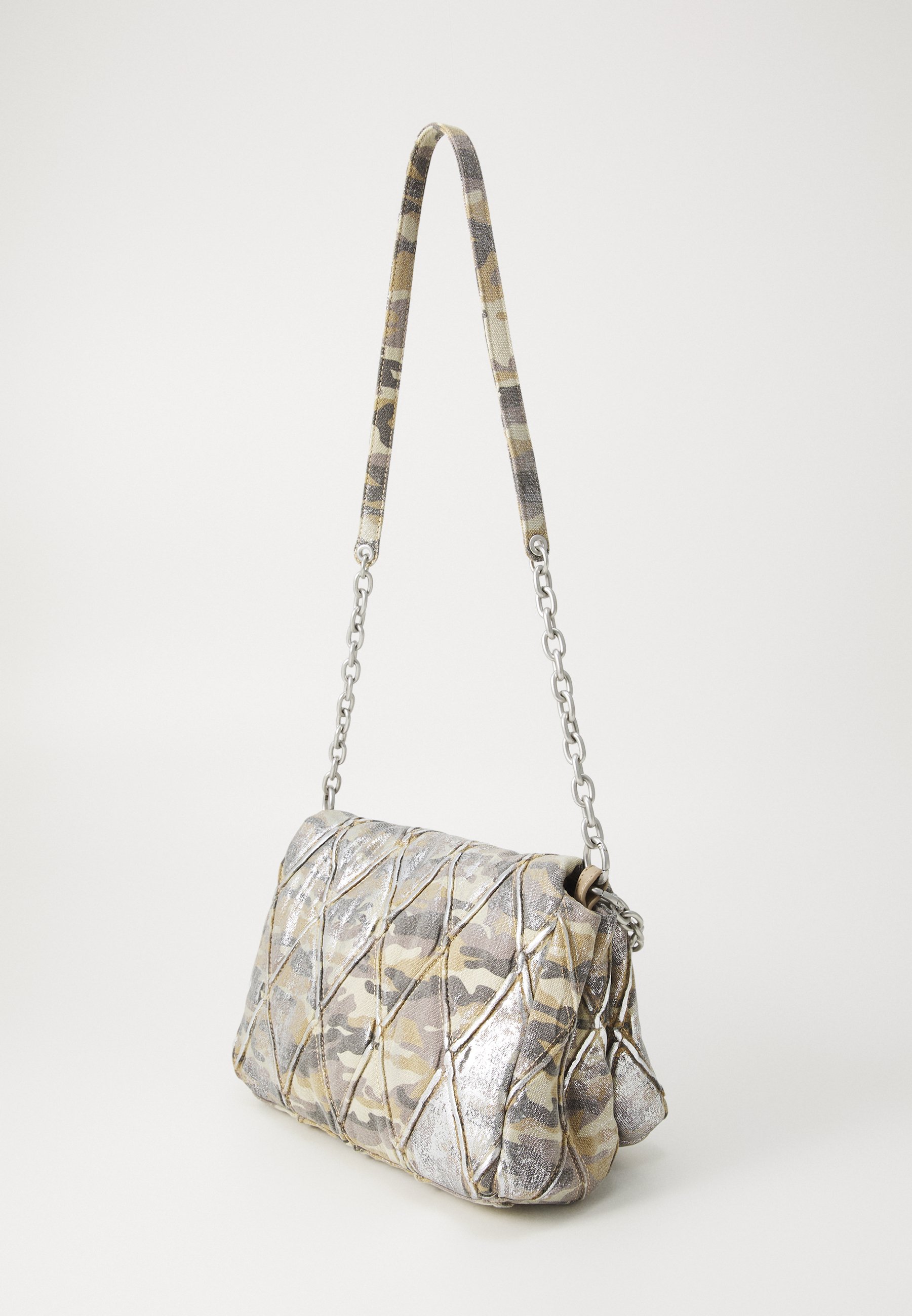 DIESEL ☆ Charm-D M-Shoulder bag in llic camo canvas Women's Charm-D M-Shoulder bag in metallic camo canvas