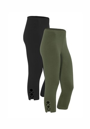 VEGA 2 PACK - Leggings - Byxor - dark green  black