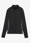LONG SLEEVE CYCLE JERSEY WITH FULL ZIP & BACK POCKET - Kolesarski triko - black