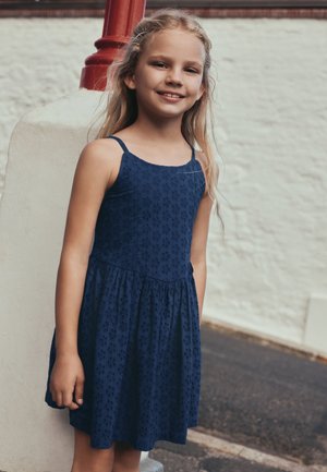Next, REGULAR FIT - STRAPPY BRODERIE DRESS  . - Robe de jour - navy