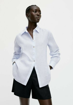 STRIPED - Button-down blouse - light blue