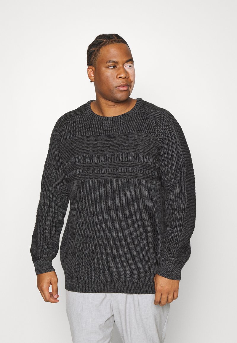 Jack & Jones CREW NECK PS Jersey de punto black/asphalt/negro