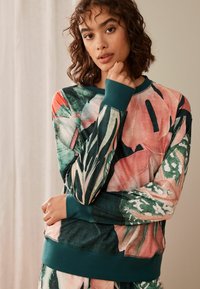 Next LONG SLEEVE SET - Pyžamo - dark green floral