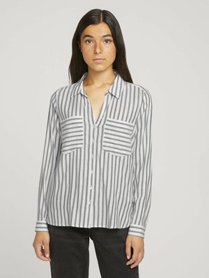 STRIPED COZY - Chemisier - grey white vertical stripe