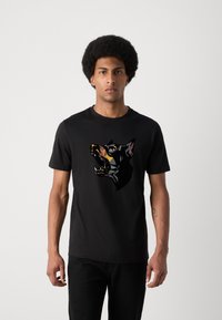 Antony Morato REGULAR FIT FLOCK PRINT - Majica kratkih rukava s printom - black