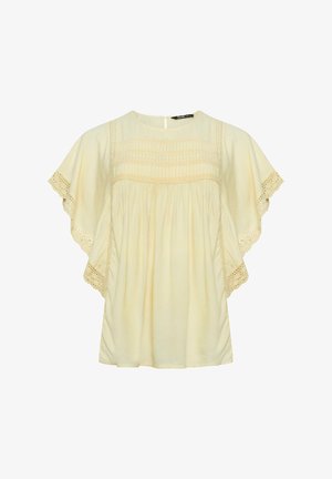 Yours Clothing, PLUS SIZE CROCHET TOPS - Bluse - lemon