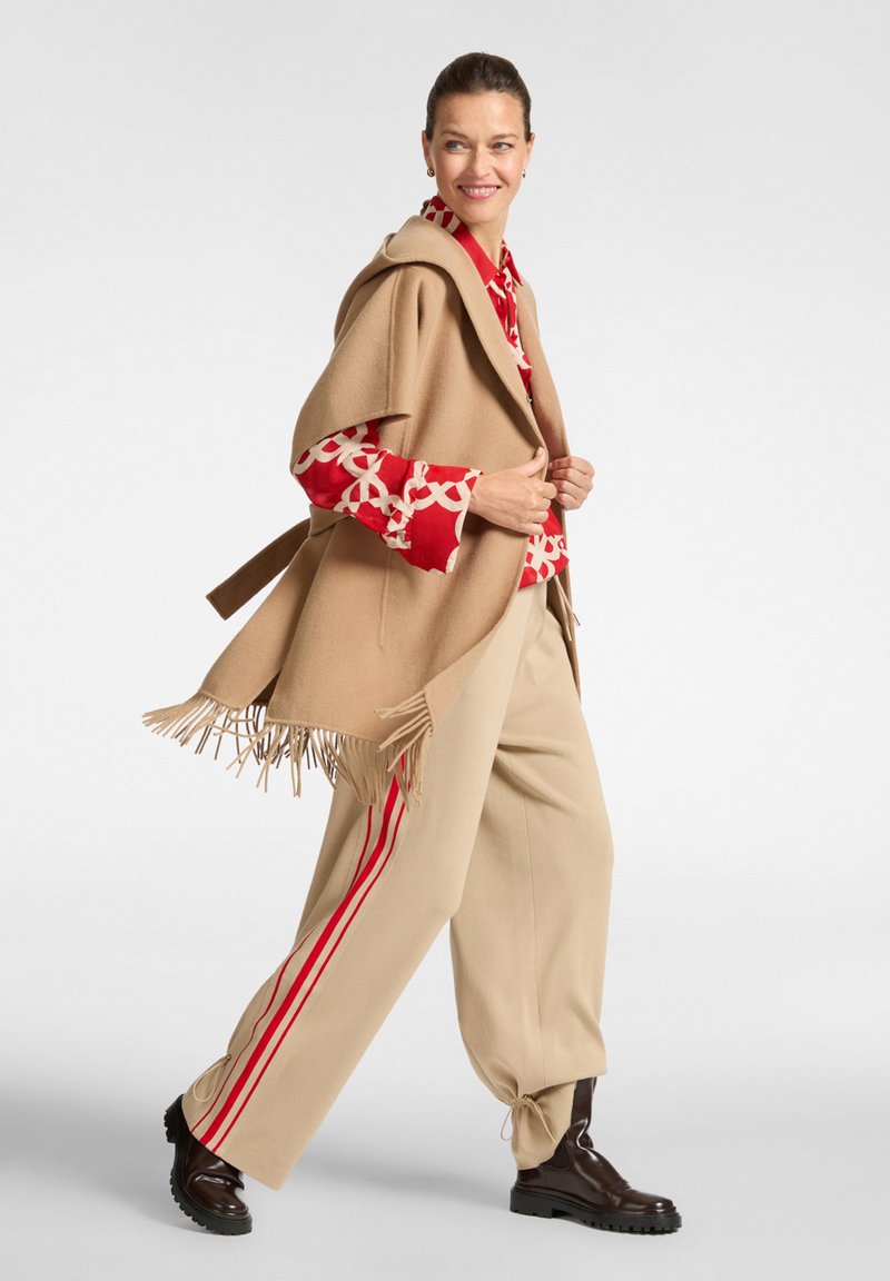 Cape à Capuche Pour Femme Avec Ourlet à Franges, Poncho