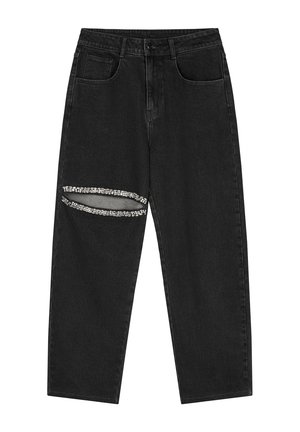 Karo Kauer Label, BEKLEIDUNG DENIM PANTS CUTOUT DIAMOND - Wide Leg - black
