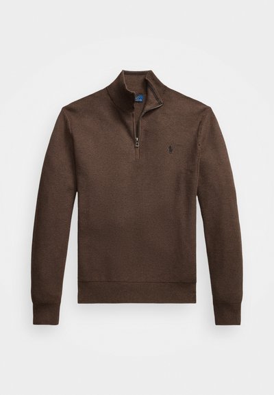Polo Ralph Lauren KNIT COTTON QUARTER ZIP JUMPER - Trui - spa brown heather