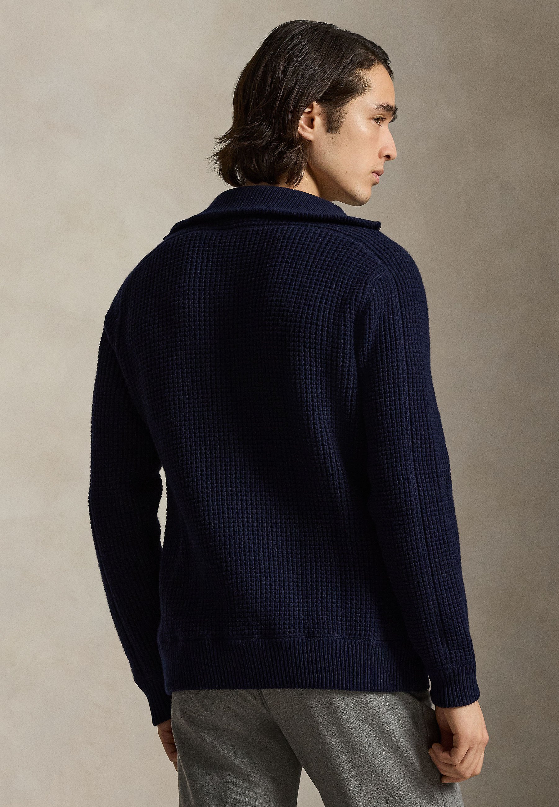 Polo Ralph Lauren WAFFLE-KNIT WOOL-COTTON FULL-ZIP - Cardigan