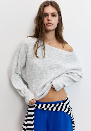 PULL&BEAR, REGULAR FIT BOATNECK - JUMPER - Pullover - light grey