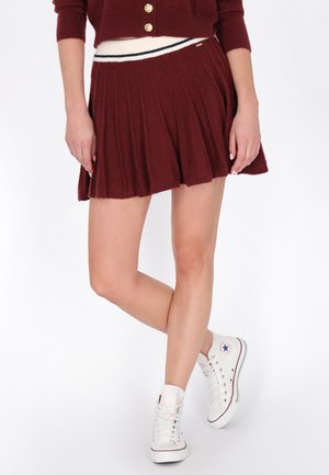 A-linjainen hame - wine red navy offwhite