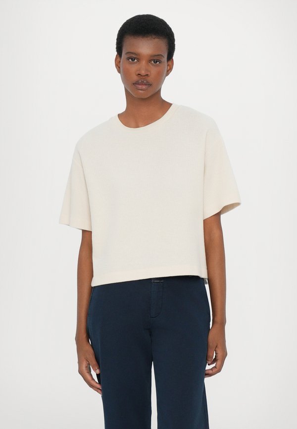 BACK SLIT - Print T-shirt - ecru2