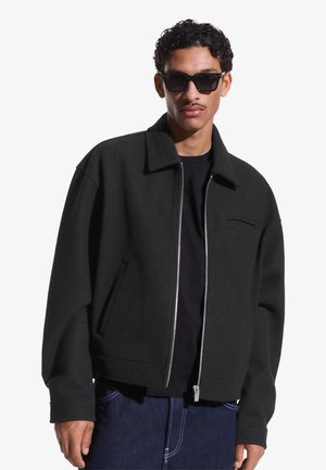 TEXTURE ZIP-UP - Summer jacket - black