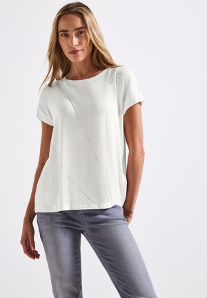 MIT FEINEN LINIEN - T-shirt con stampa - weiß
