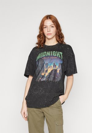 ONLY ONLLUCCA LIFE NIGHT TOP BOX  - Μπλουζάκι με στάμπα - black print/midnight good
