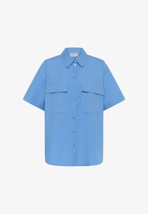 My Essential Wardrobe, SUNNAMW BOXY SHORT SLEEVE - Nööpidega pluus - silver lake blue