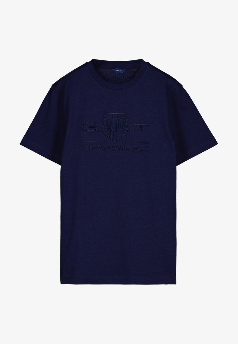 GANT TONAL ARCHIVE SHIELD - Triko s potiskem - classic blue