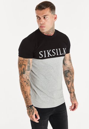 CUT AND SEW GYM FOOTBALL TEE - Triko s potiskem - black/grey marl