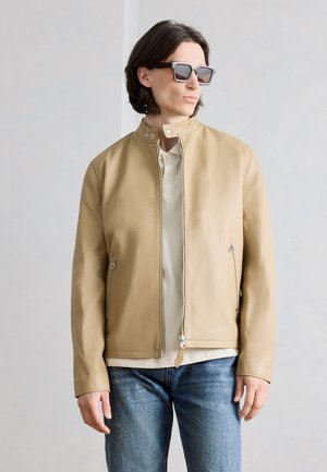 Schott Lederjacke - beige