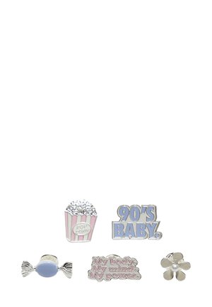 SET OF 5 CONTRAST BADGES - Brooch - pink