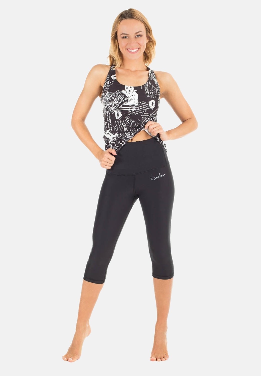 Winshape HWL202 SCHWARZ HIGH WAIST- 3/4 