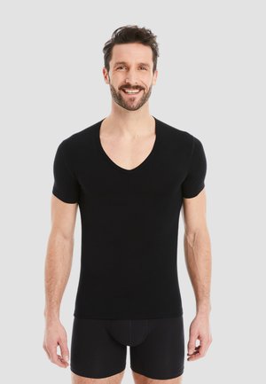 FINN Design, KURZARM V-AUSSCHNITT - Undershirt - schwarz