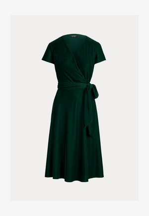 Lauren Ralph Lauren, BELTED VELVET SURPLICE DRESS - Robe de jour - dark evergreen