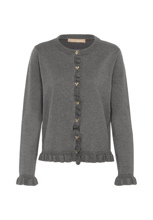 Culture, CUCLARE ANNEMARIE FRILL CARDIGAN - Chaqueta de punto - mid grey melange