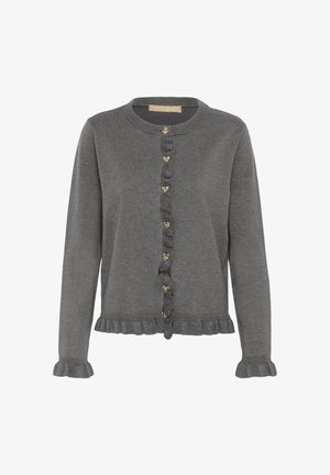 Culture, CUCLARE ANNEMARIE FRILL CARDIGAN - Gilet - mid grey melange