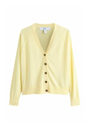 REGULAR FIT - SOFT TOUCH V-NECK BUTTON UP - Cardigan - light yellow