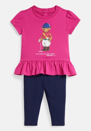 POLO BEAR COTTON TEE & LEGGING SET - Trükipildiga T-särk - college pink