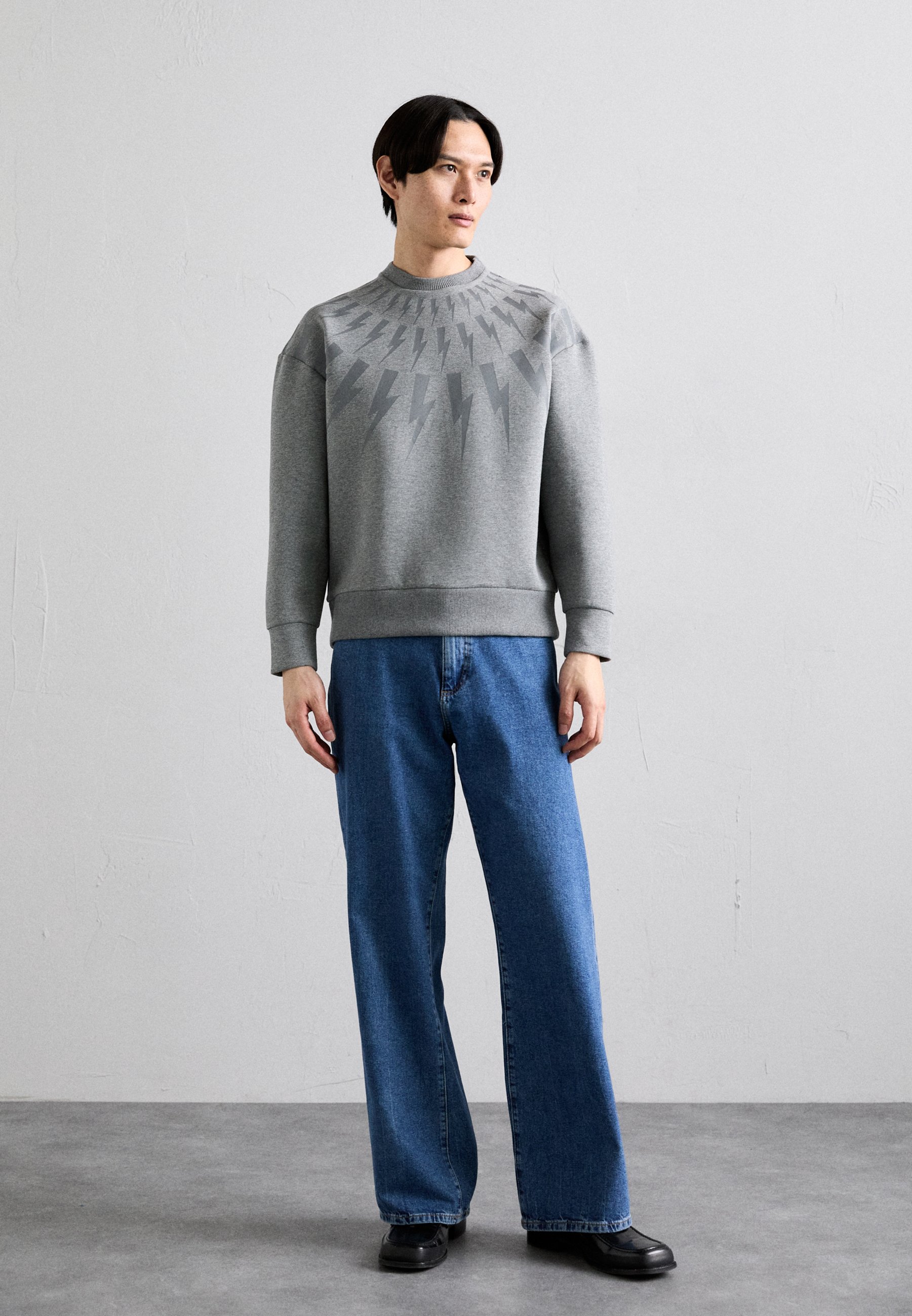 Neil Barrett FAIRISLE THUNDERBOLT EASY - Sweatshirt - grey