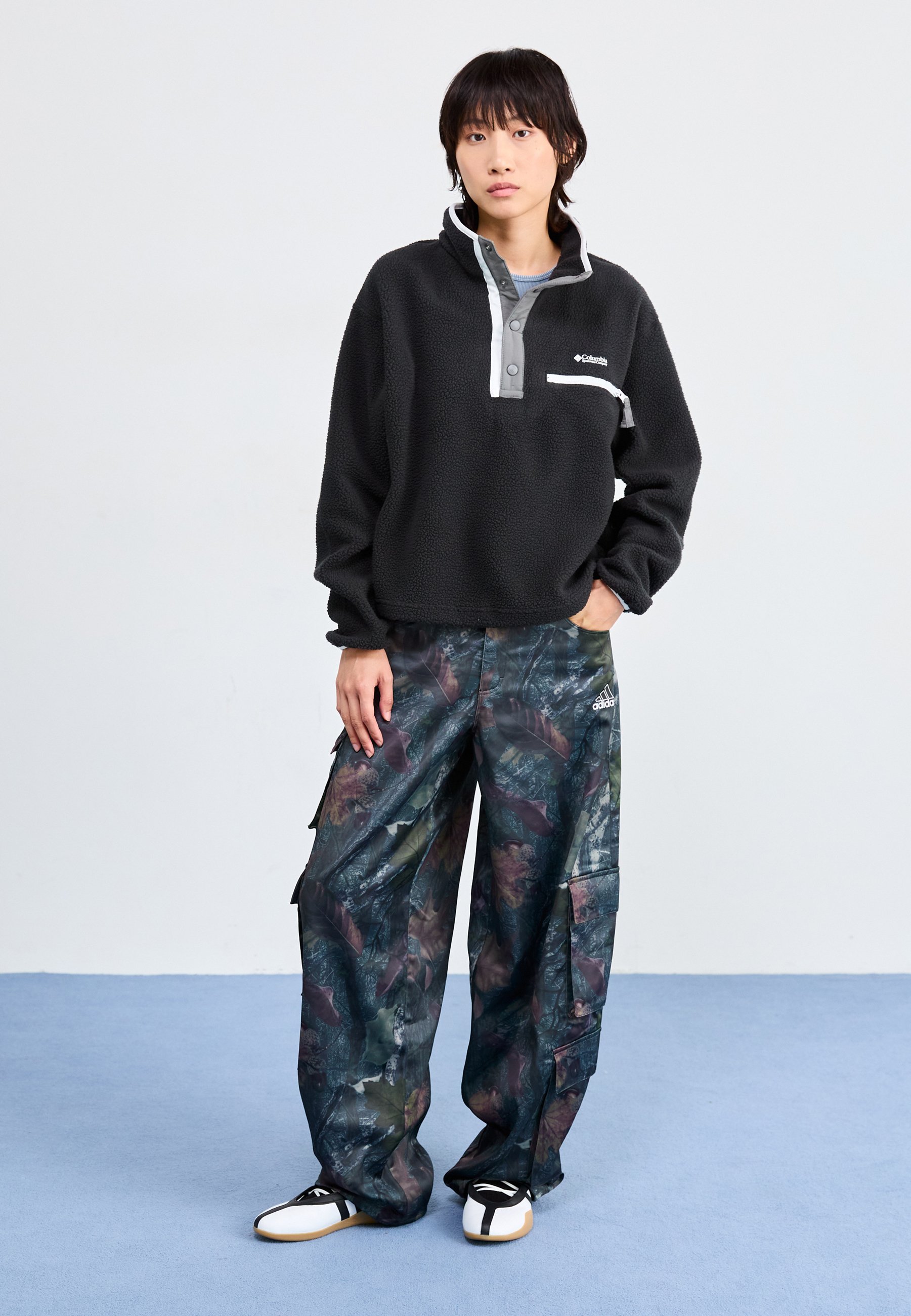 Columbia HELVETIA CROPPED HALF SNAP - Fleece jumper - black