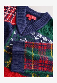 Unselected, navy/red/green patched