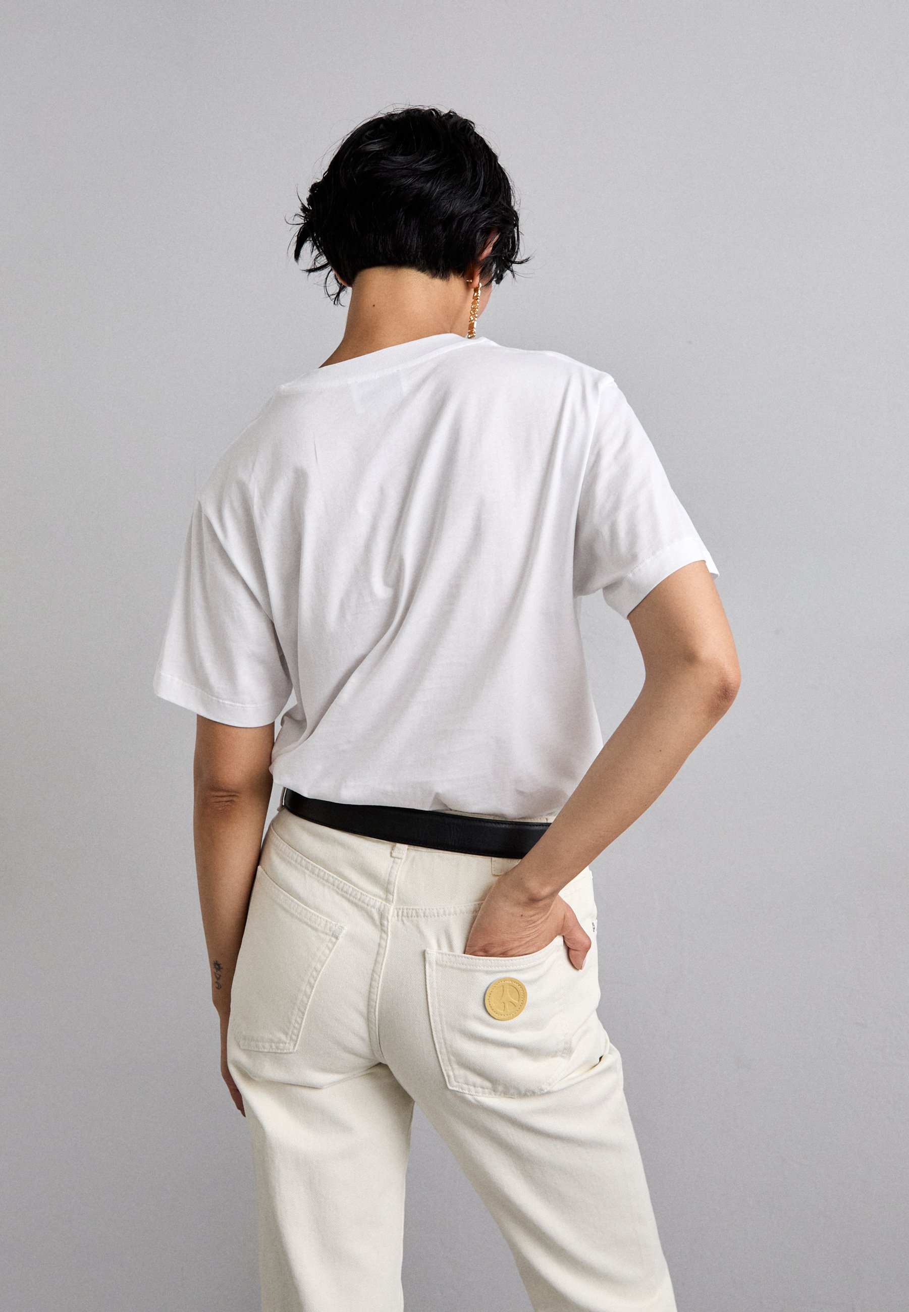 MOSCHINO JEANS Straight leg jeans - avorio/off-white